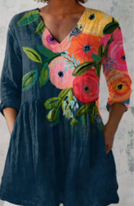 Genevieve | Blusa Larga con Cuello en V