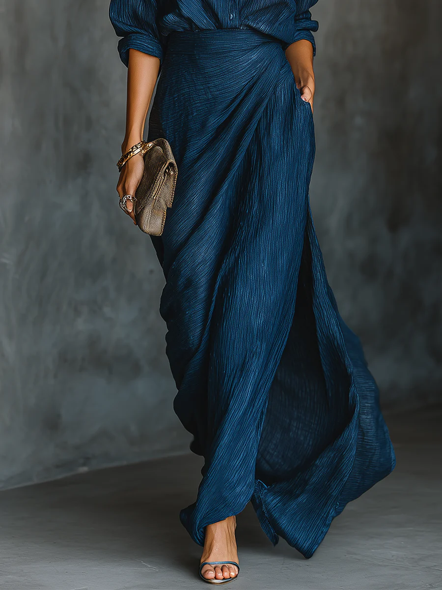 Claudia – Conjunto azul de elegancia natural