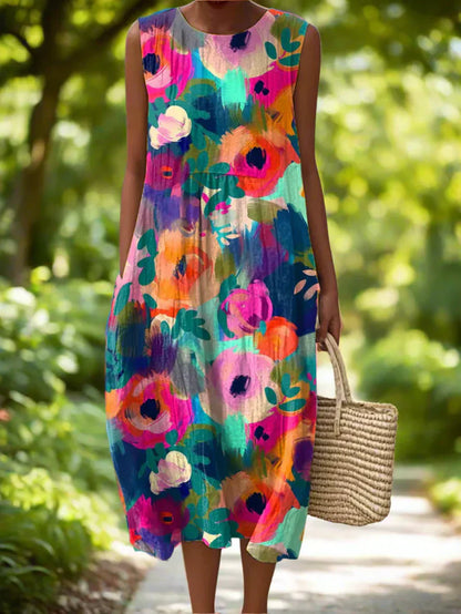 Vestido de Verano Floral Acuarela