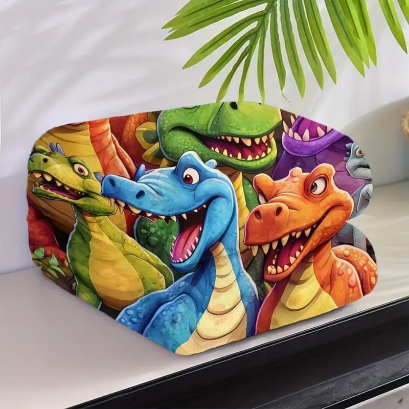 Manta Suave de Franela con Dinosaurios Sonrientes