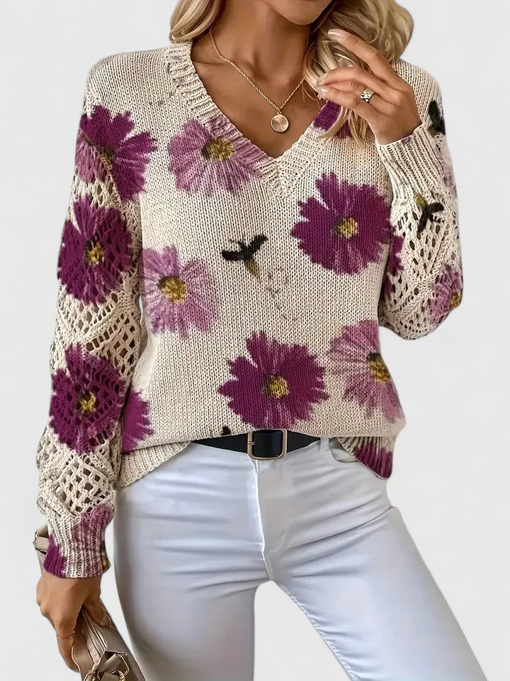 Cárdigan Elegante con Estampado Floral