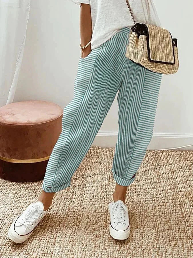 Luna™ – Pantalones de Confort a Rayas