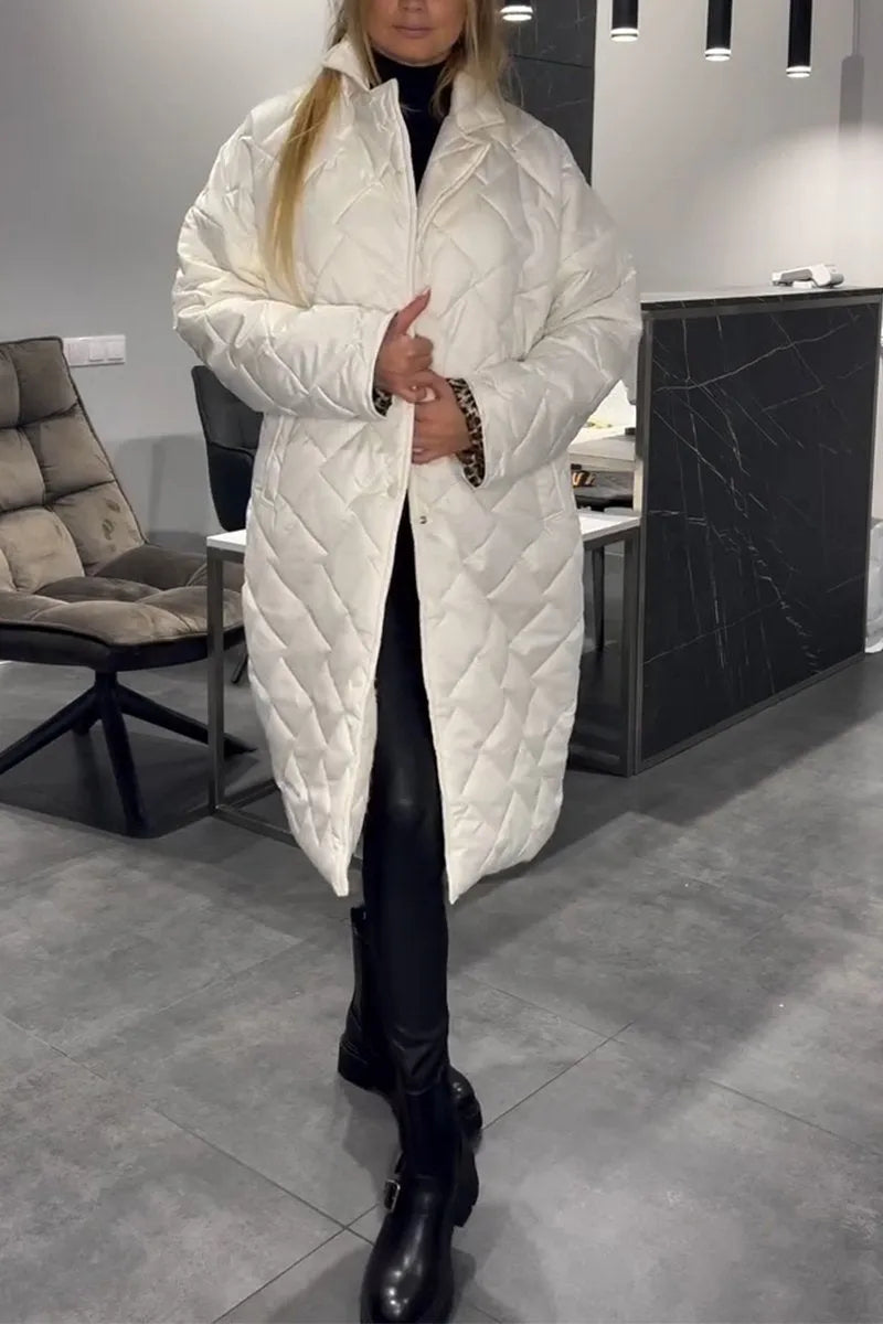 Anaïs – Abrigo acolchado con forro de leopardo