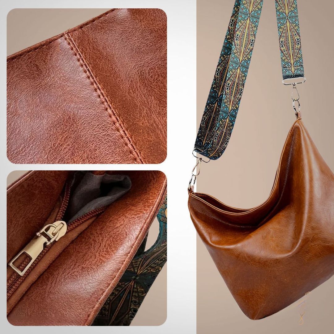 Bolsa de Hombro Vintage de Piel Greta
