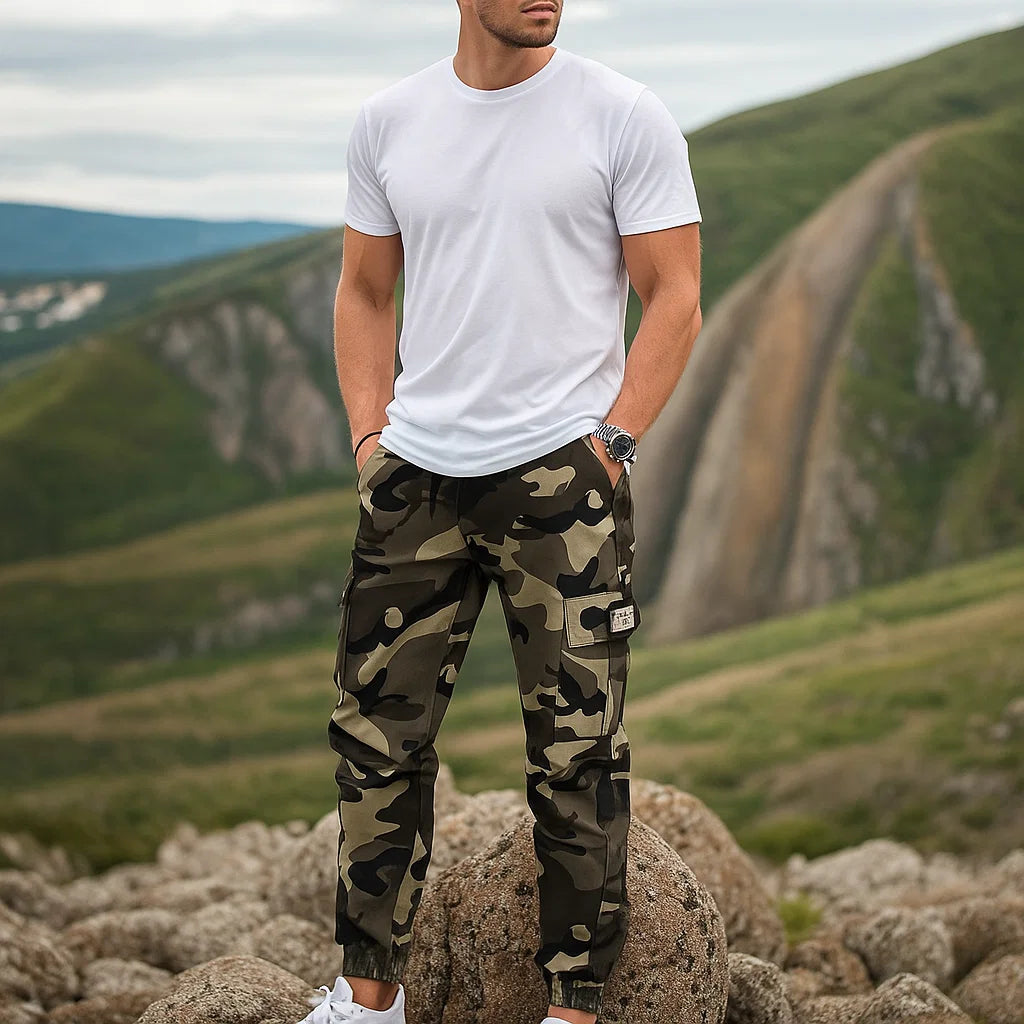 Pantalones de trabajo tácticos resistentes – Mezcla de nylon y algodón, muchos bolsillos funcionales y perfectos para trabajos al aire libre