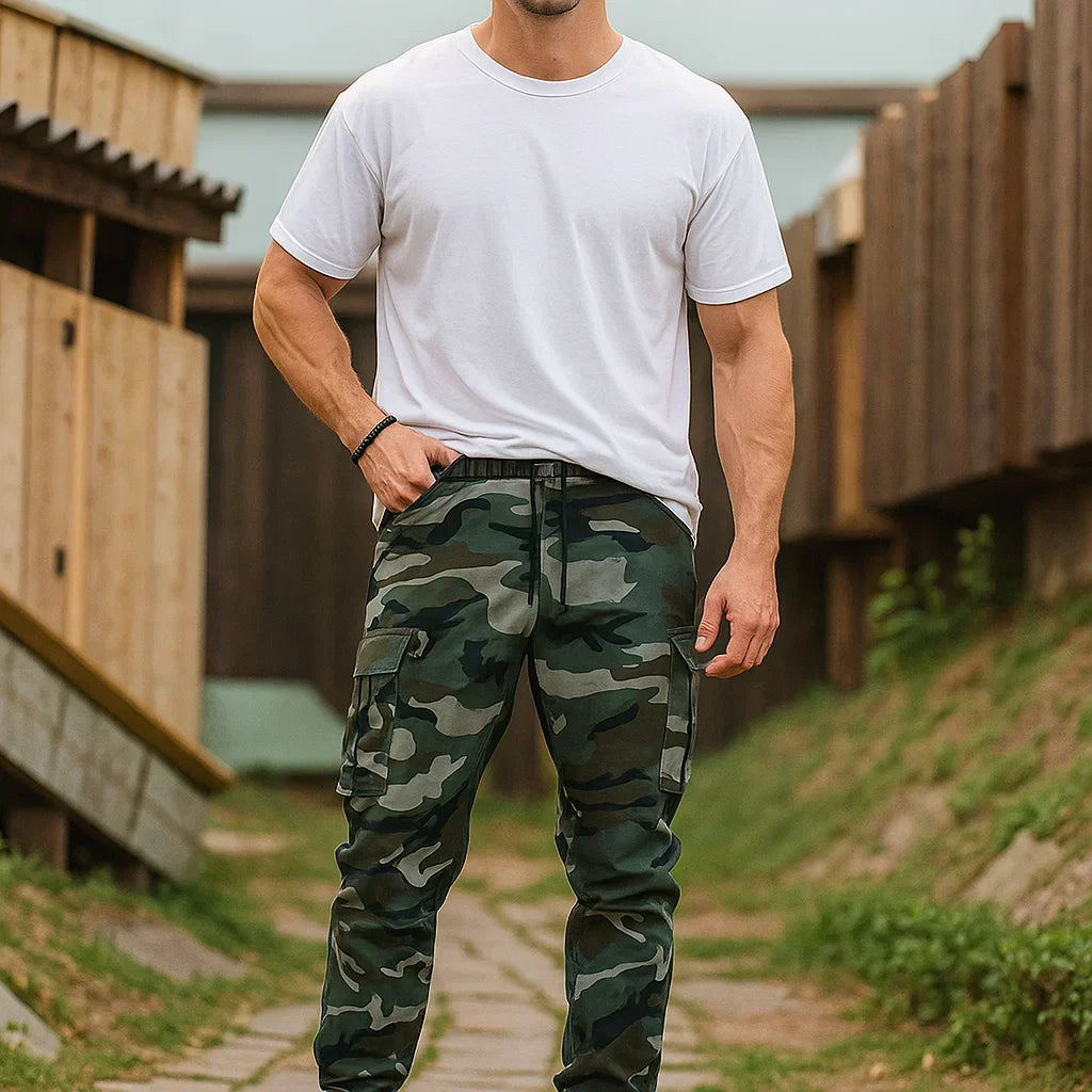Pantalones de trabajo tácticos resistentes – Mezcla de nylon y algodón, muchos bolsillos funcionales y perfectos para trabajos al aire libre