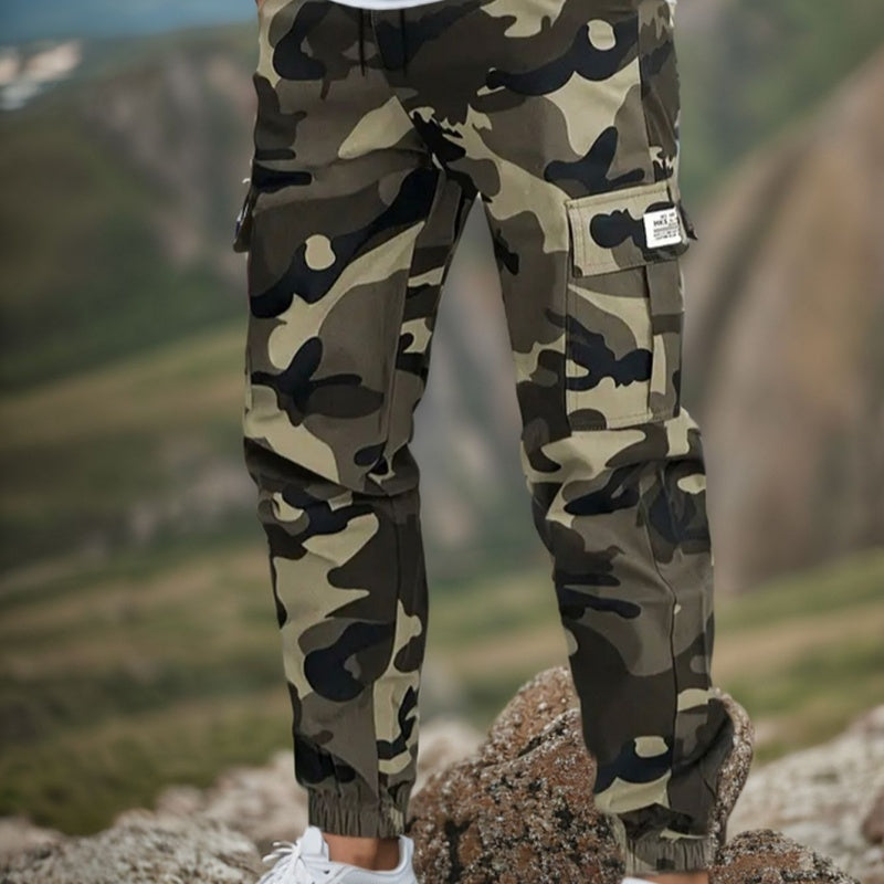 Pantalones de trabajo tácticos resistentes – Mezcla de nylon y algodón, muchos bolsillos funcionales y perfectos para trabajos al aire libre