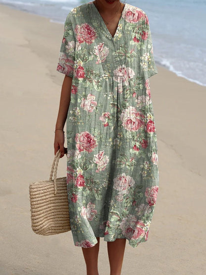 Vestido Floral Vintage Elegante